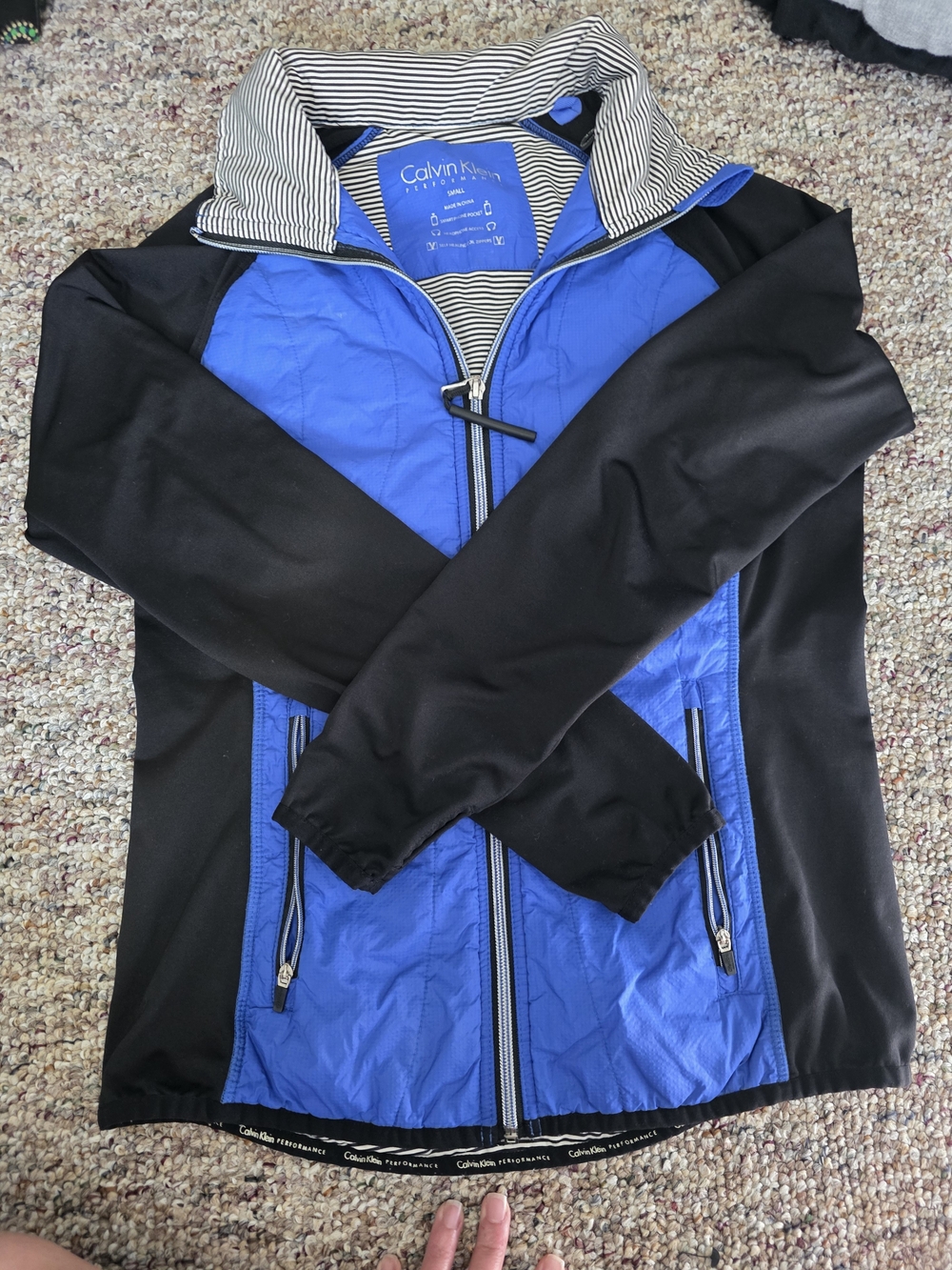 Calvin Klein Blue and Black Performance Jacket